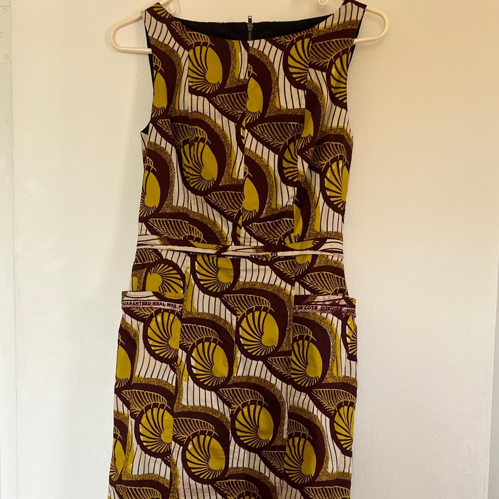 Zachary’s Smile Couture Yellow and Brown Wax Cloth Batik-Inspired Dress